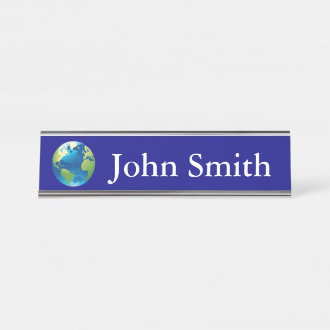 Schreibtisch Name Plate, Standard (2" x 8"), Silbe Schreibtischnamensplakette (Vorderseite )