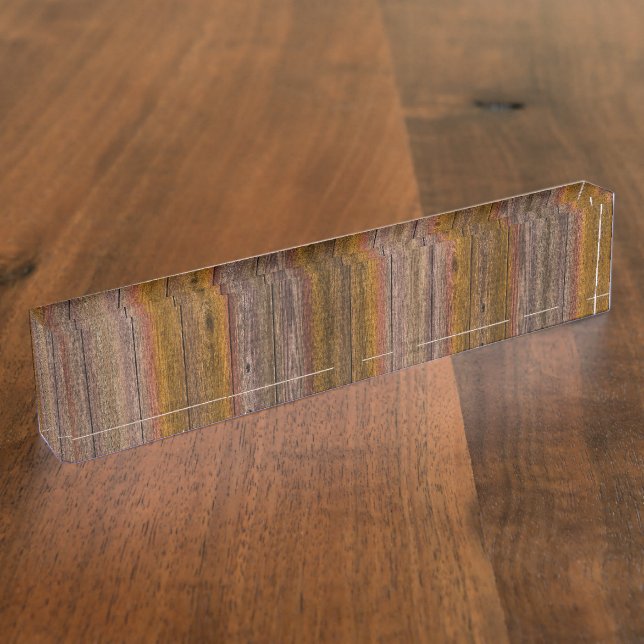 Schreibtisch Name Teller altes Vintages Holz Namensplakette (Seite)