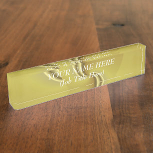 Schreibtisch "Namplate": Goldene Wirbel Namensplakette