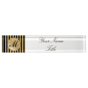 Schreibtisch Namplate Individuelle Name Gold Black Namensplakette