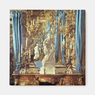 Schreibtisch und Statue von Louis XV Magnet