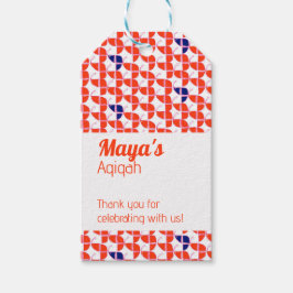 SCHREIBTISCH weißes Orangenmuster, Aqiqah Babydusc Geschenkanhänger