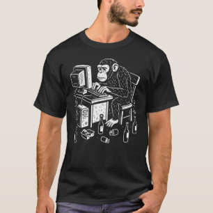 Schreibtischgebundener Affe-Coder  T-Shirt