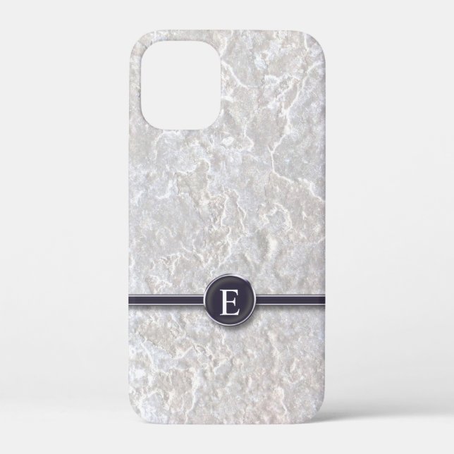 Schreibtischmonogramm mit marmoriertem Hintergrund Case-Mate iPhone Hülle (Rückseite)