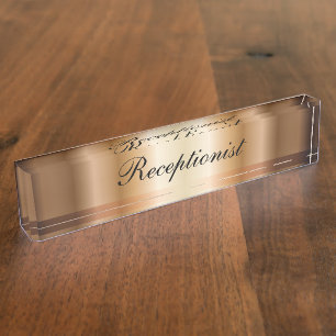Schreibtischname Plate für elegante Rezeptioniste Namensplakette