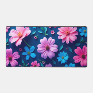 Schreibtischunterlage mit Blumenreihe