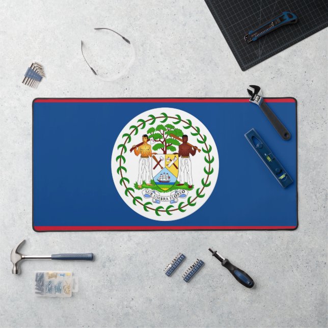 Schreibtischunterlage mit Flagge von Belize (Arbeitsplatz)
