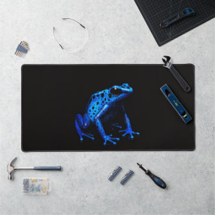 Schreibtischunterlage mit schwarzem blauen Frosch