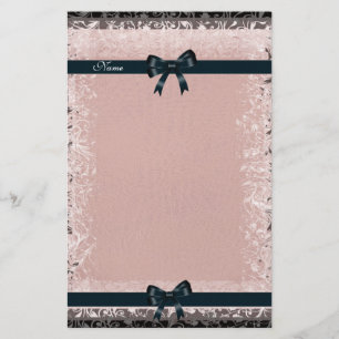 Schreibwaren Antik Altes Papier Rosa Schwarze Schl