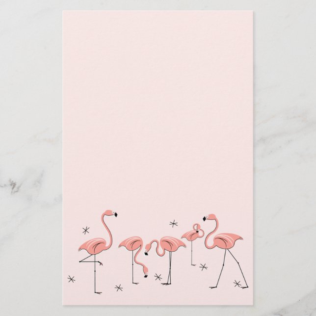 Schreibwaren der Flamingos Pink Group Briefpapier (Vorderseite)