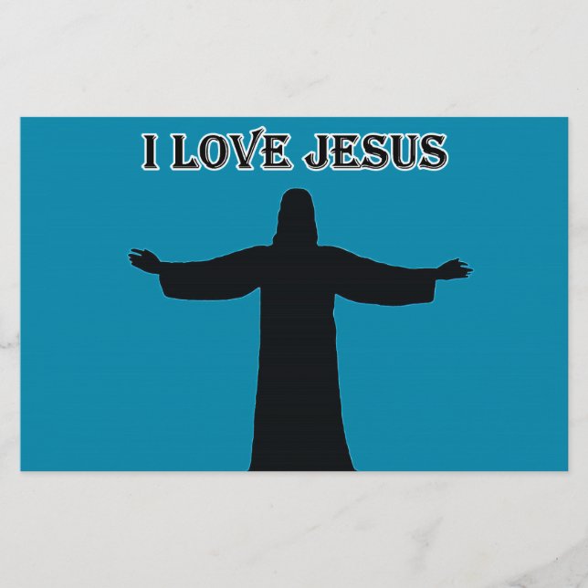 Schreibwaren ich liebe Jesus Briefpapier (Vorderseite)