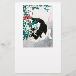 SCHREIBWAREN: JAPANESE WOODBLOCK : Katze mit Tomat Briefpapier