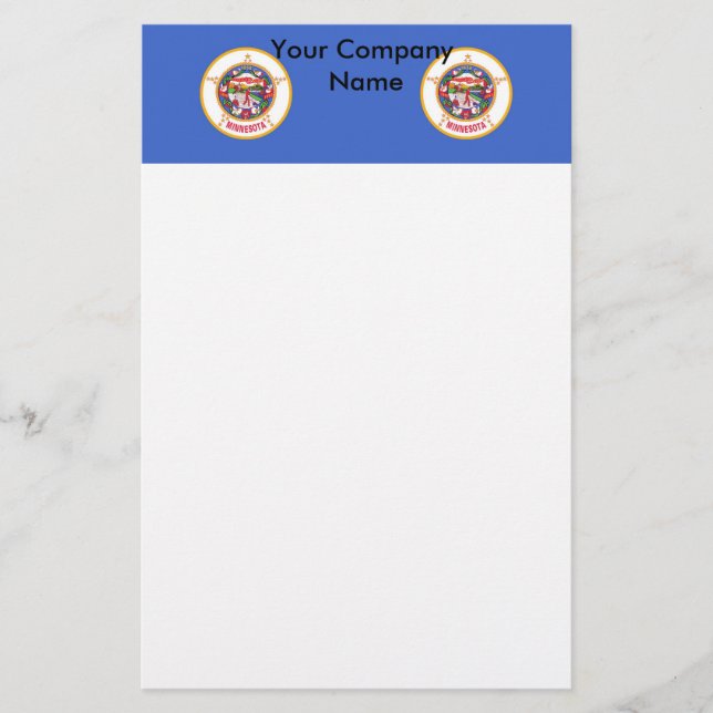 Schreibwaren mit Flagge von Minnesota Briefpapier (Vorderseite)
