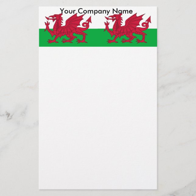 Schreibwaren mit Flagge von Wales Briefpapier (Vorderseite)