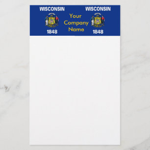 Schreibwaren mit Flagge von Wisconsin Briefpapier