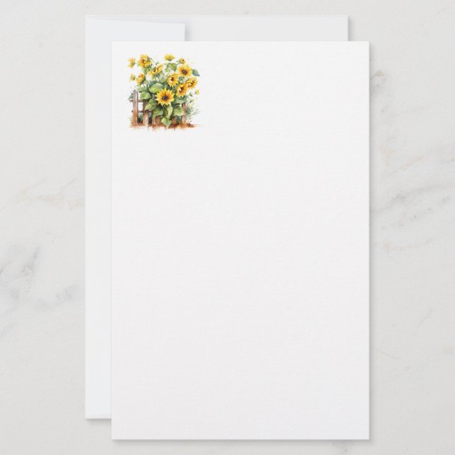 Schreibwaren Papier-Sonnenblumen Briefpapier (Vorderseite)