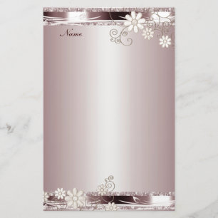 Schreibwaren Pink Floral Briefpapier