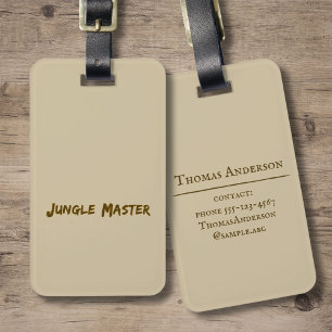 Schreibweise "Jungle Master" Gepäckanhänger