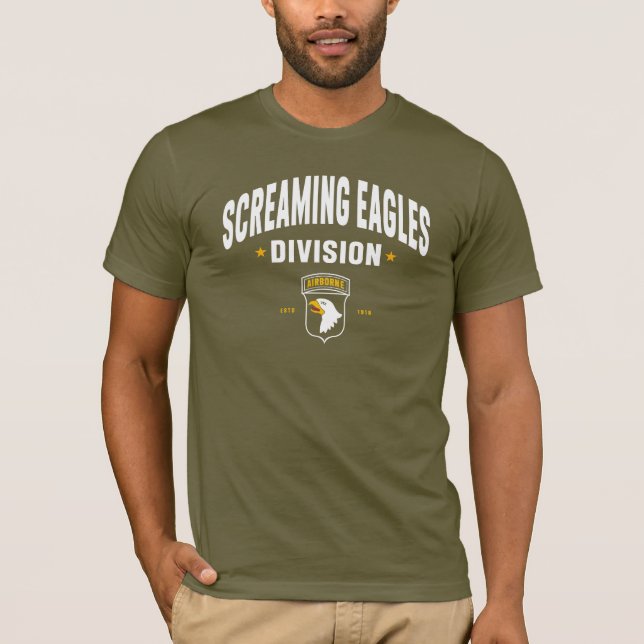 Schreie Adler - Ermüdung der 101. Im Flugzeug Divi T-Shirt (Vorderseite)