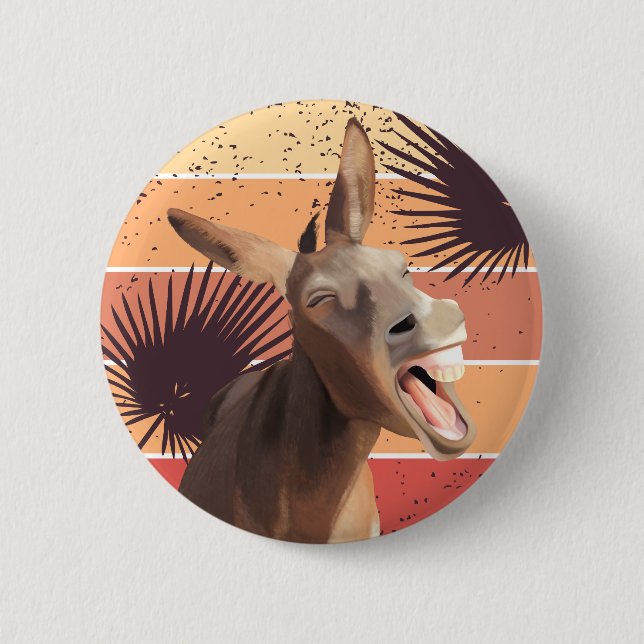Schreie Donkey Summer Vibes Button (Vorderseite)
