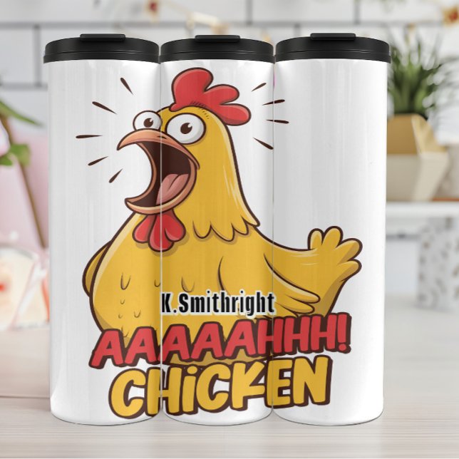 Schreie Hühnchen Funny Graphic Art Thermosbecher (Von Creator hochgeladen)
