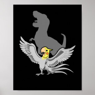 Schreie Parrot Birb Memes Funny T-Rex Cockatiel Poster