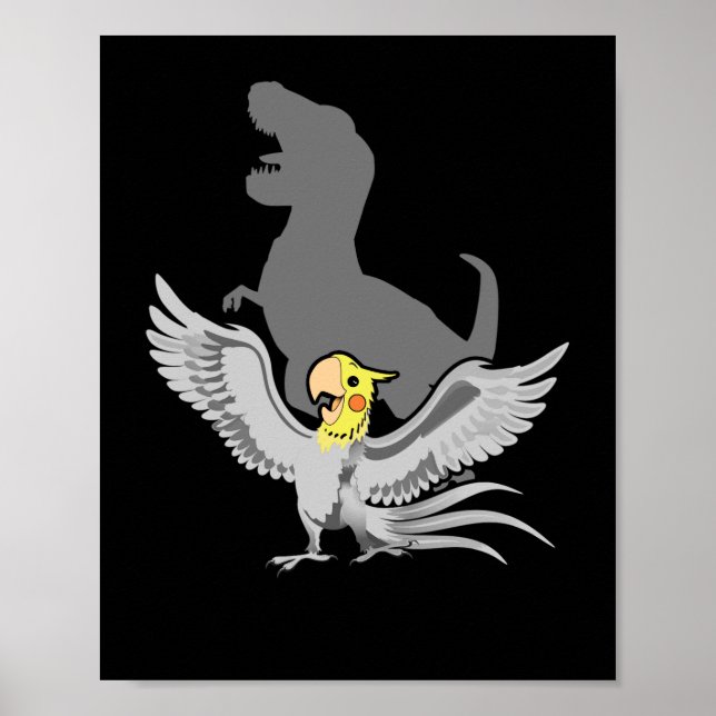 Schreie Parrot Birb Memes Funny T-Rex Cockatiel Poster (Vorne)