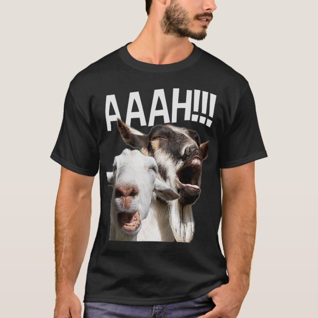 Schreie Ziegen AAAH Funny Crazy Goat Lover T-Shirt (Vorderseite)