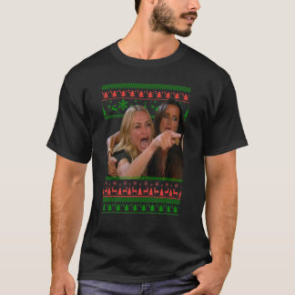 Schreien an einer hässlichen Weihnachtspullover-Me T-Shirt