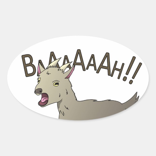 Schreien von Ziegenkopfkerndesigns Ovaler Aufkleber (Vorderseite)