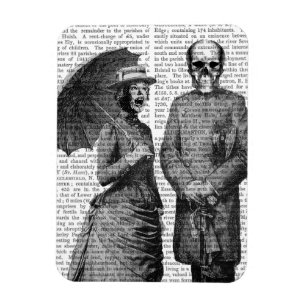 Schreiende Frau und Schädel Magnet