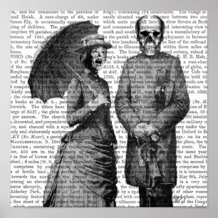 Schreiende Frau und Schädel Poster