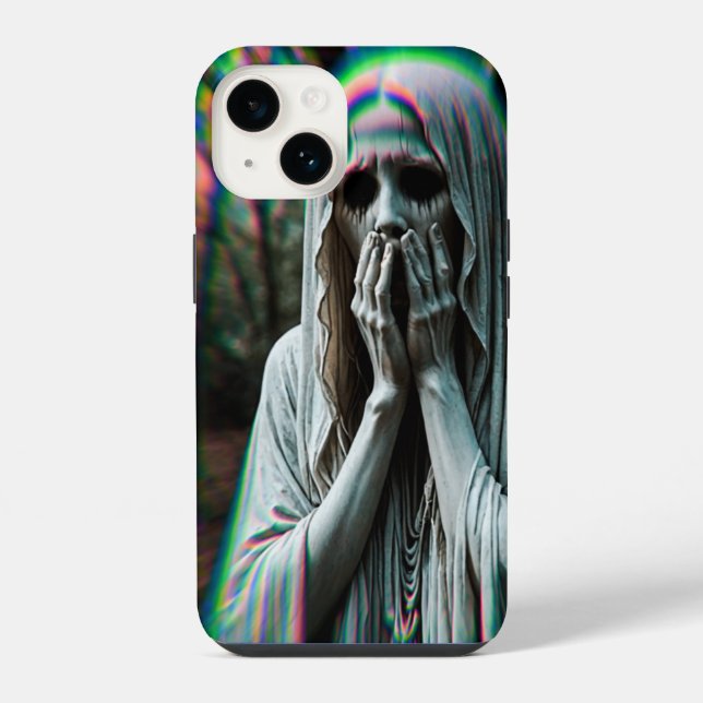 schreiende Friedhofsstatue iPhone-16 Fall iPhone Hülle (Rückseite)