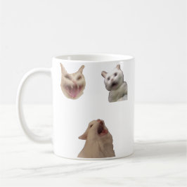 Schreiende Katze Set Lustiges Meme für Katzenliebh Kaffeetasse