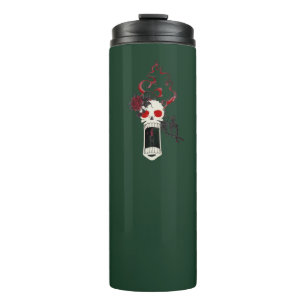 Schreiende Kerzen-Schädel-Rosen-Gothic-Thermal-Tum Thermosbecher