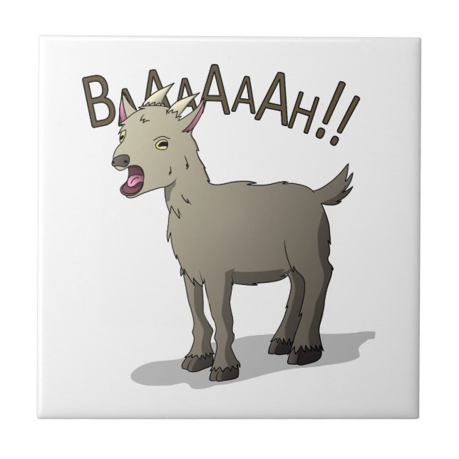 Schreiende Ziegen-Gekritzel-Nudel-Entwürfe Fliese (Vorderseite)