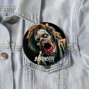 Schreiende Zombie-Gehirne Button