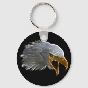 Schreiender amerikanischer Weißkopfseeadler-Kopf Schlüsselanhänger