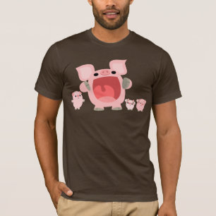 Schreiender Cartoon-Schwein-T - Shirt:) T-Shirt