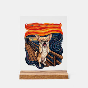 Schreiender Chihuahua Hund Schreie Brücke_1 Acrylschild