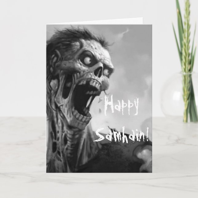 schreiender Zombie Karte (Vorderseite)