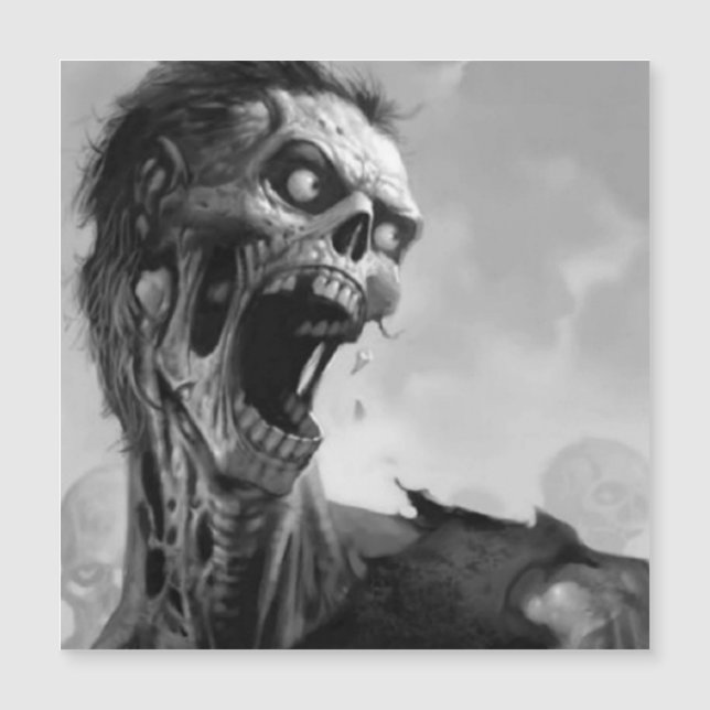 schreiender Zombie Magnetkarte (Vorderseite)