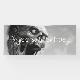 schreiender Zombiegeburtstag Banner