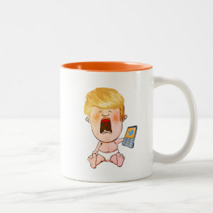 Schreiendes Baby Donald Trump Zweifarbige Tasse