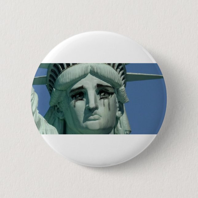 Schreiendes Freiheitsstatue Button (Vorderseite)