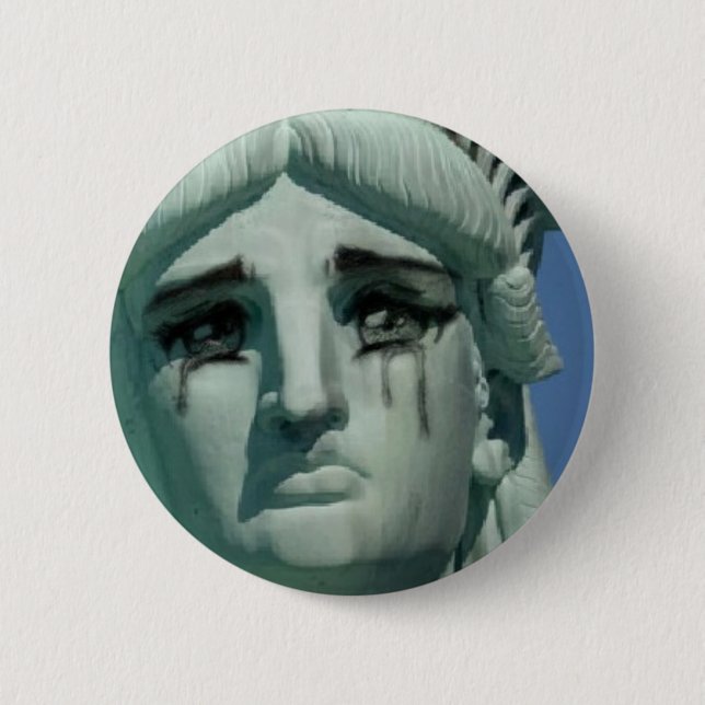Schreiendes Freiheitsstatue Button (Vorderseite)