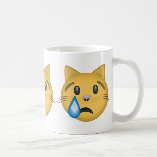 Schreiendes Katzen-Gesicht Emoji Tasse (Rechts)