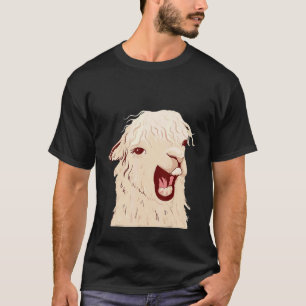 Schreiendes Lama Alpaka Junge Mädchen Kinder T-Shirt