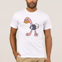 Schreiendes niedliches Ostrich-Vogel-T-Shirt Polo