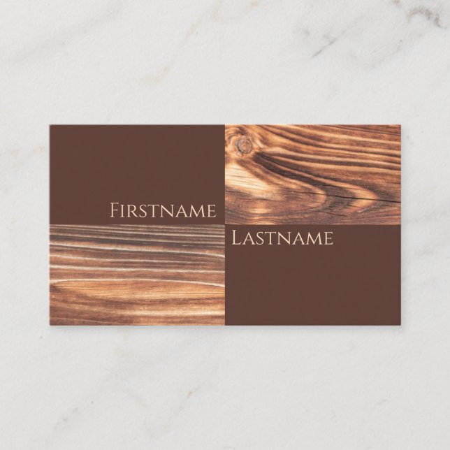 Schreiner mit 100% natürlichem Bio Holzstil Visitenkarte (Vorderseite)